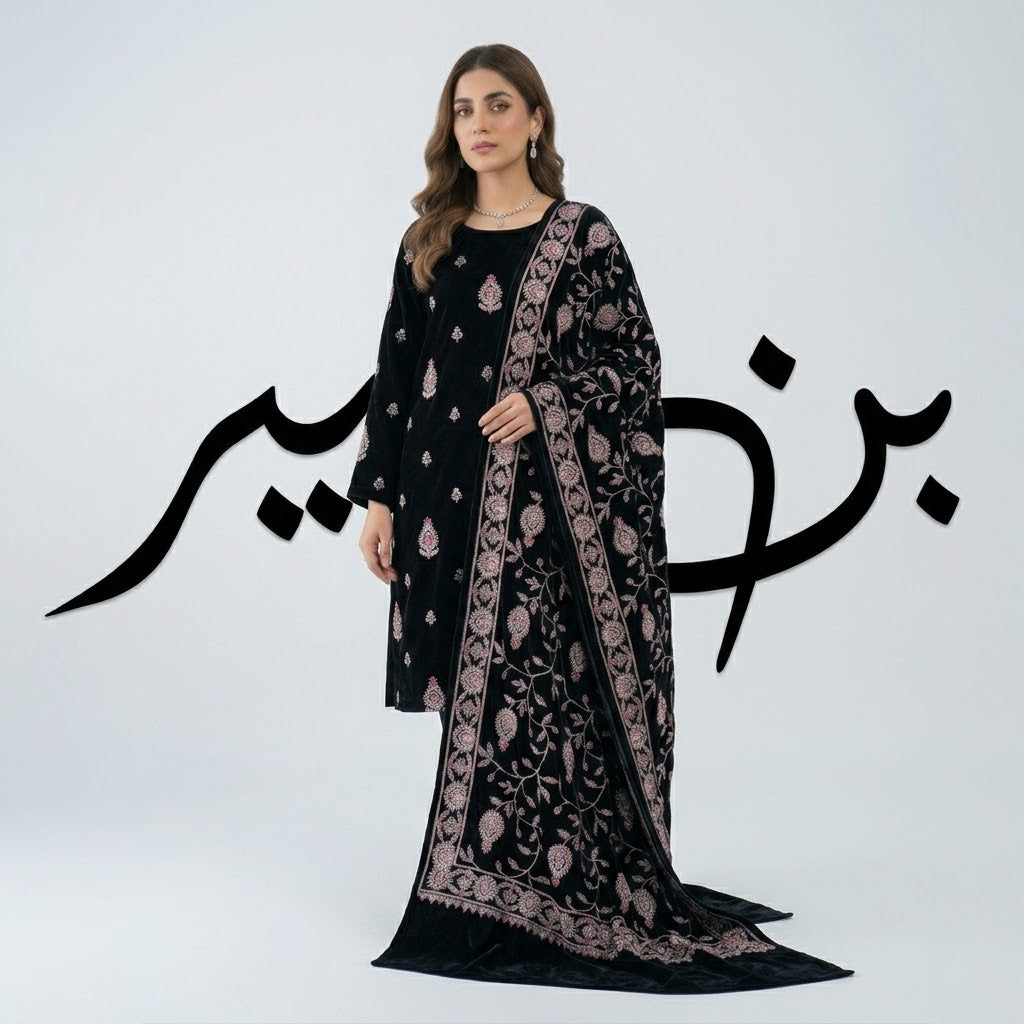 Velvet 3Ps | Multi Buti Shawl
