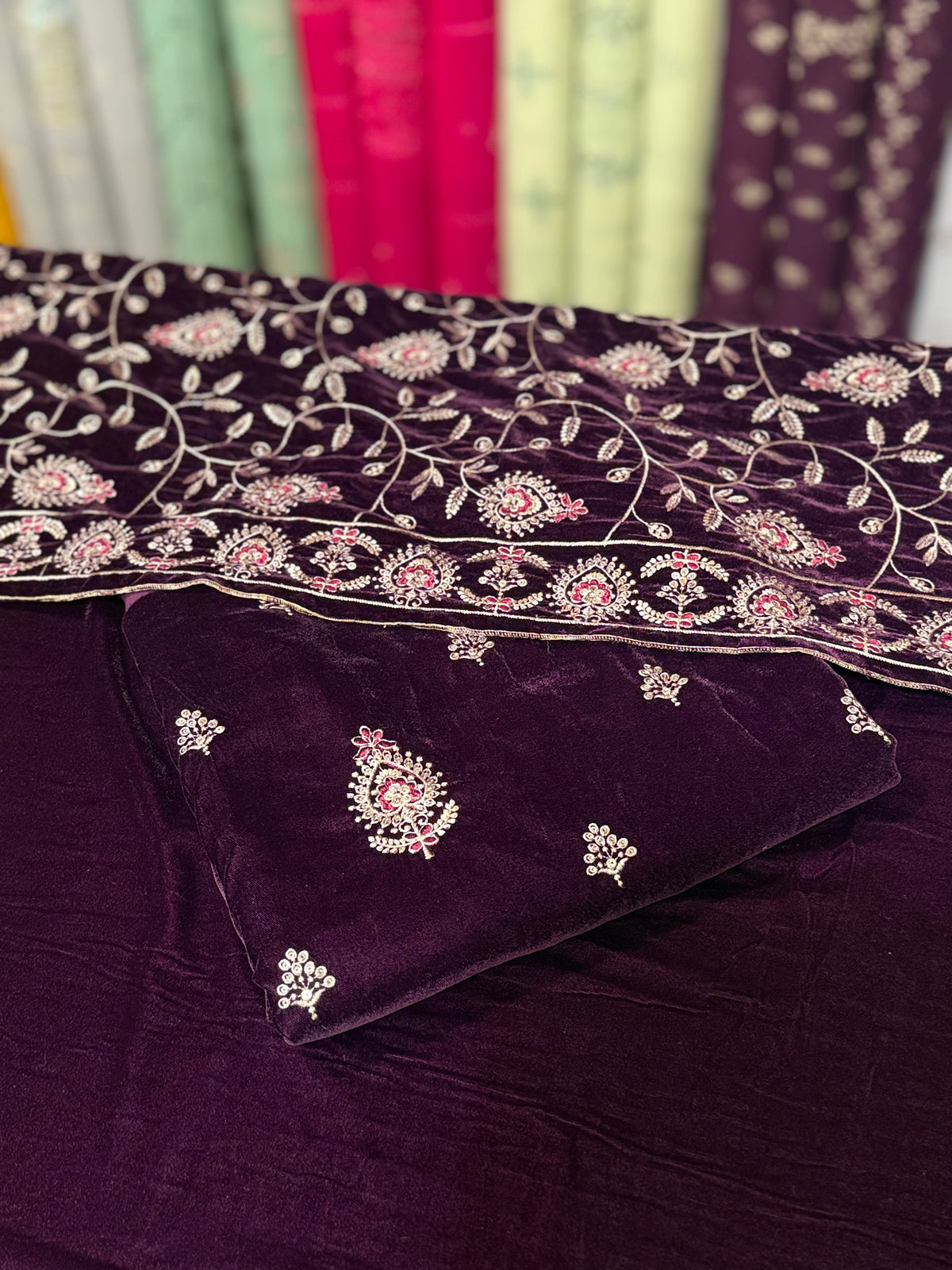 Velvet 3Ps | Multi Buti Shawl