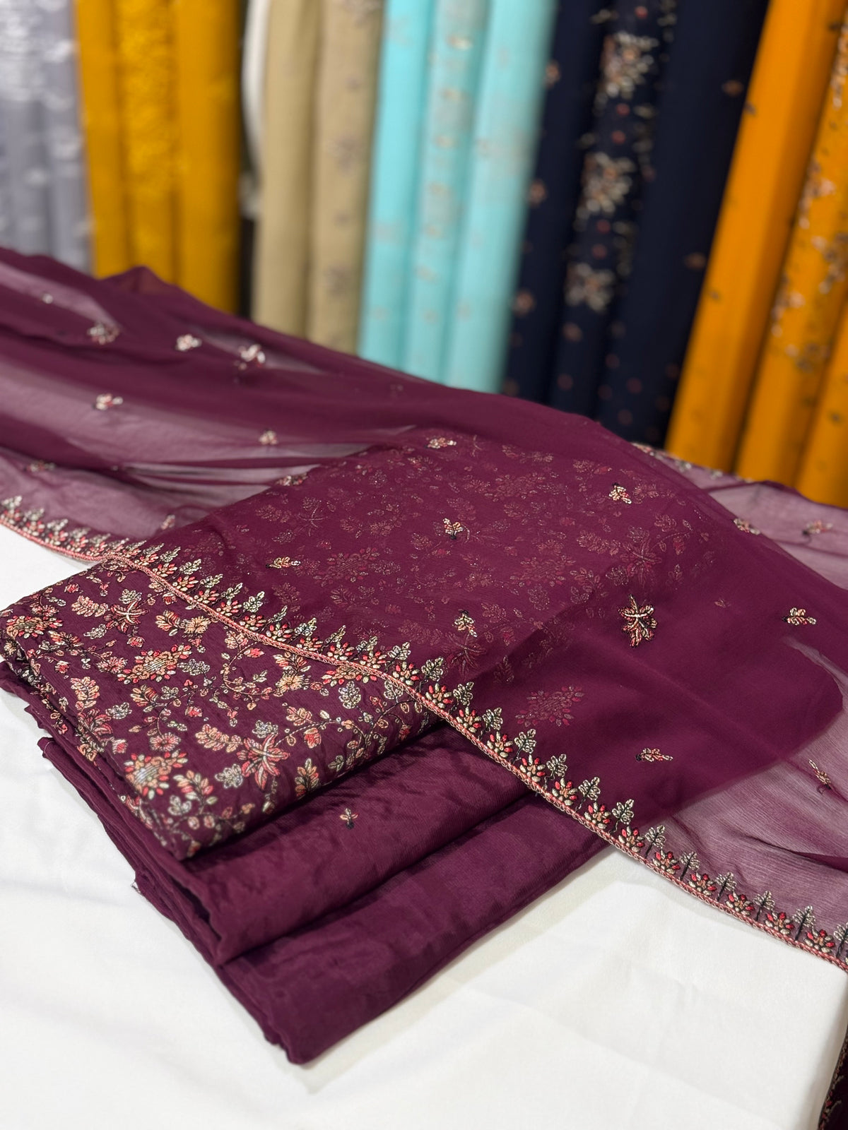 Row Silk 3Ps | Kashmiri Design