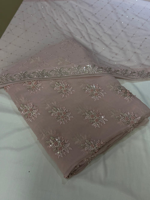 Pearls Work | Chiffon Buti