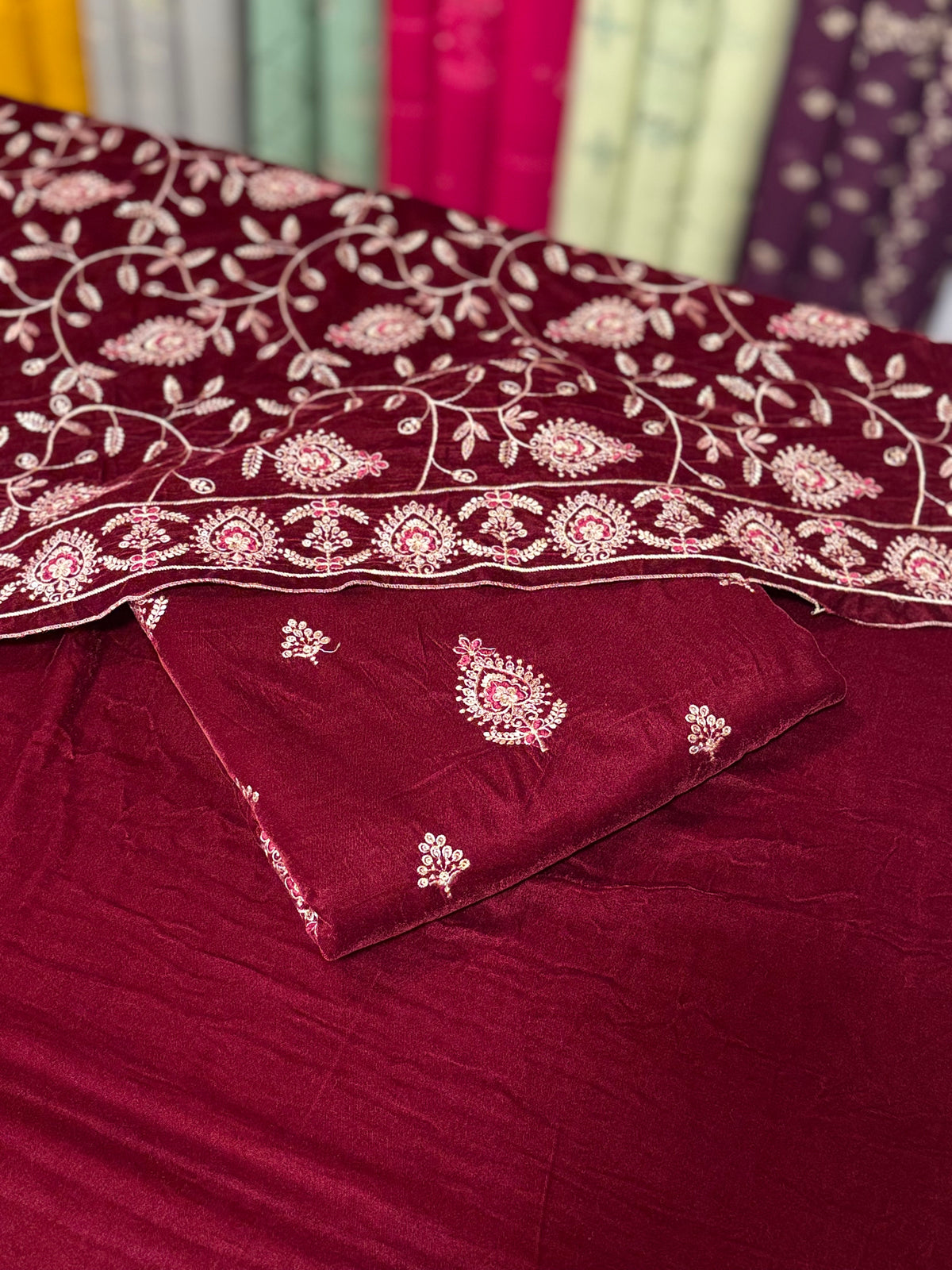 Velvet 3Ps | Multi Buti Shawl